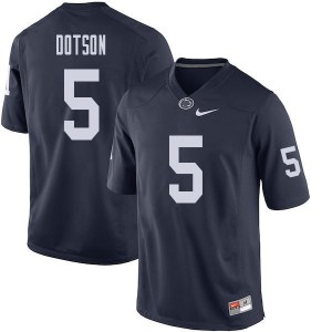 Mens Nittany Lions #5 Jahan Dotson Navy Player Jersey 825015-825