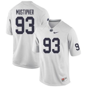 Mens Nittany Lions #93 PJ Mustipher White Football Jersey 813388-596