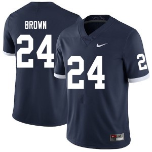 Mens Penn State #24 DJ Brown Navy Throwback High School Jerseys 735288-897