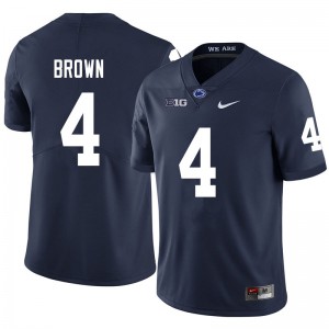 Men's Penn State #4 Journey Brown Navy Player Jersey 679994-587