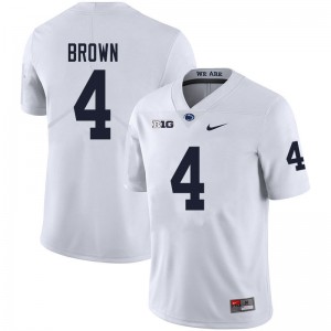 Men's Nittany Lions #4 Journey Brown White Football Jersey 252531-801