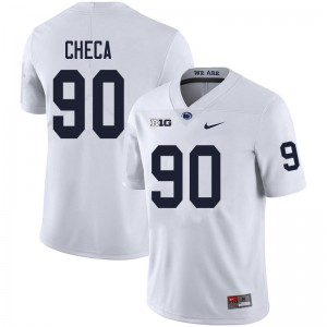 Men Nittany Lions #90 Rafael Checa White Official Jerseys 217543-335