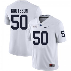 Mens Penn State #50 WIll Knutsson White Stitched Jerseys 620310-423