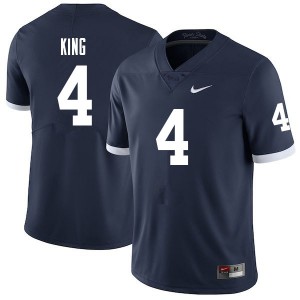 Men's Penn State #4 Kalen King Navy Retro Stitch Jerseys 113627-667