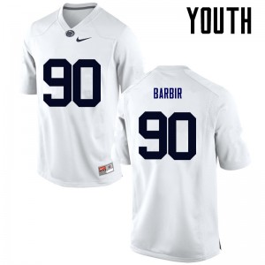 Youth Penn State Nittany Lions #90 Alex Barbir White Embroidery Jersey 976439-360