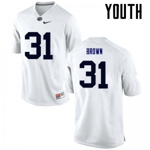 Youth Penn State Nittany Lions #31 Cameron Brown White University Jerseys 132694-529