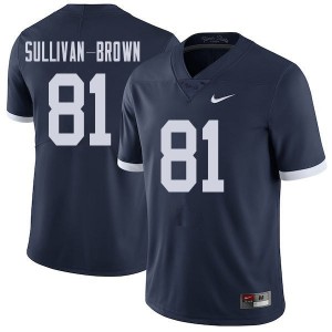 Men's Nittany Lions #81 Cameron Sullivan-Brown Navy Throwback Official Jersey 843050-809