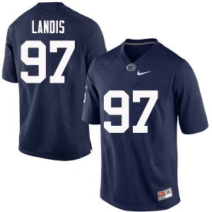 Mens Nittany Lions #97 Carson Landis Navy College Jerseys 969575-690