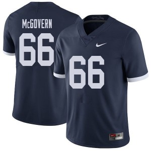 Men's Nittany Lions #66 Connor McGovern Navy Throwback High School Jersey 327860-209