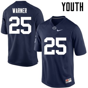 Youth Penn State #25 Curt Warner Navy Stitched Jerseys 546843-449