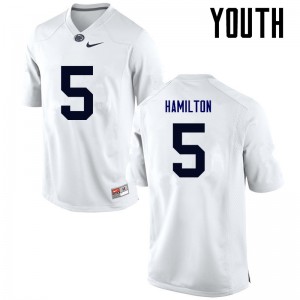 Youth Penn State #5 DaeSean Hamilton White Stitch Jerseys 695363-272