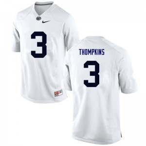 Mens Penn State Nittany Lions #3 DeAndre Thompkins White Player Jersey 983825-734