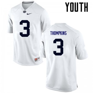 Youth Penn State #3 DeAndre Thompkins White University Jersey 991996-940
