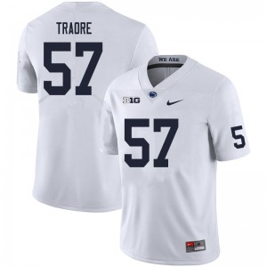 Mens Nittany Lions #57 Ibrahim Traore White Embroidery Jerseys 748376-787