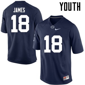 Youth Penn State #18 Jesse James Navy Football Jerseys 535822-122