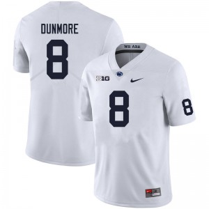 Men's Penn State #8 John Dunmore White College Jerseys 119634-303