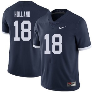 Mens Nittany Lions #18 Jonathan Holland Navy Throwback College Jersey 321932-597