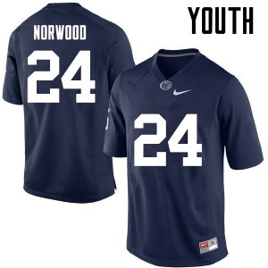 Youth Penn State #24 Jordan Norwood Navy Stitch Jersey 147716-650