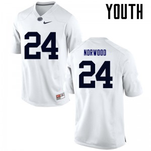 Youth Penn State Nittany Lions #24 Jordan Norwood White Official Jerseys 982821-205