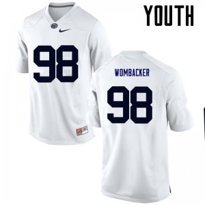 Youth Penn State #98 Jordan Wombacker White Official Jerseys 638950-119