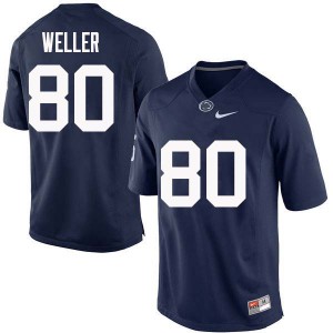 Mens Penn State #80 Justin Weller Navy Official Jerseys 803676-907