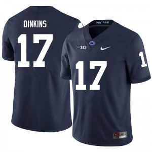 Mens Penn State Nittany Lions #17 Khalil Dinkins Navy Embroidery Jersey 746414-779