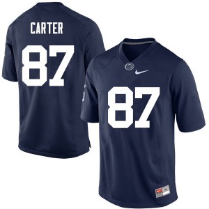 Mens Penn State Nittany Lions #87 Kyle Carter Navy Embroidery Jersey 680387-244