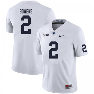 Men's Nittany Lions #2 Micah Bowens White Official Jerseys 508088-748