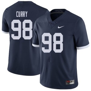 Mens Nittany Lions #98 Mike Curry Navy Throwback Embroidery Jersey 637082-453