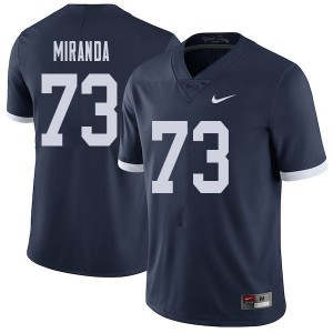 Mens Penn State #73 Mike Miranda Navy Throwback Embroidery Jersey 893782-946