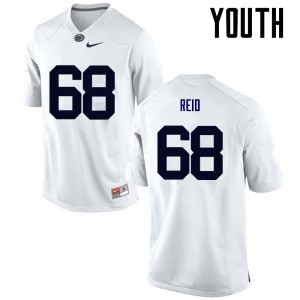 Youth Nittany Lions #68 Mike Reid White College Jerseys 306087-969