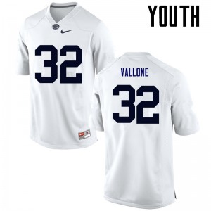 Youth PSU #32 Mitchell Vallone White Stitch Jersey 724692-192