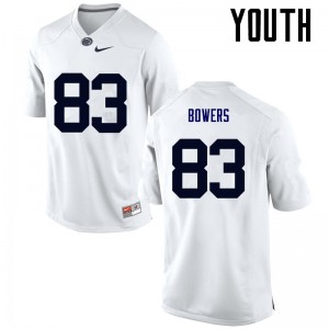 Youth Penn State #83 Nick Bowers White Football Jersey 281701-577