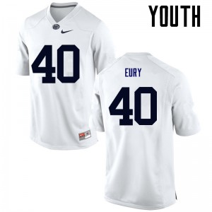 Youth Penn State #40 Nick Eury White Embroidery Jersey 988729-230