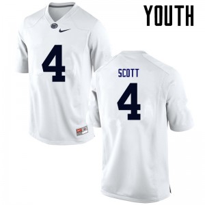 Youth Penn State #4 Nick Scott White Stitched Jerseys 430062-525