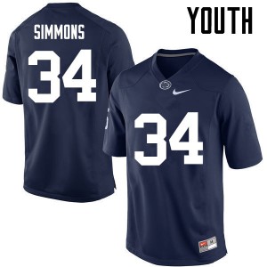 Youth Penn State Nittany Lions #34 Shane Simmons Navy University Jersey 958941-245