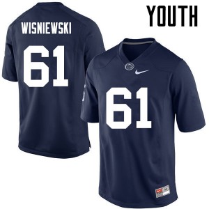 Youth Nittany Lions #61 Stefen Wisniewski Navy Official Jersey 342137-201