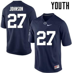 Youth PSU #27 T.J. Johnson Navy NCAA Jerseys 594735-306