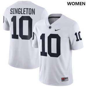 Women's Penn State #10 Nicholas Singleton White NCAA Jersey 305842-689