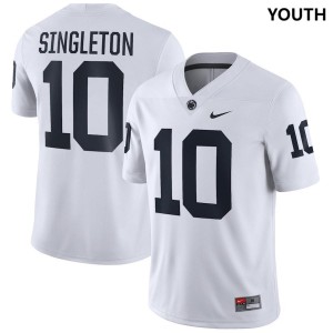 Youth Nittany Lions #10 Nicholas Singleton White Embroidery Jersey 480092-824