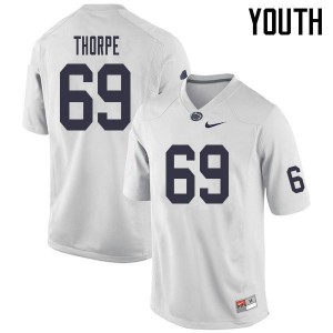 Youth Nittany Lions #69 C.J. Thorpe White College Jersey 224322-502