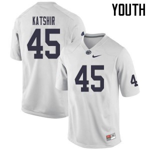 Youth Nittany Lions #45 Charlie Katshir White Football Jersey 376514-124