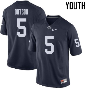 Youth Penn State #5 Jahan Dotson Navy Stitch Jersey 554969-276