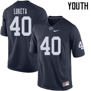 Youth Penn State Nittany Lions #40 Jesse Luketa Navy Embroidery Jerseys 981964-521