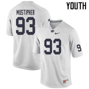Youth Penn State Nittany Lions #93 PJ Mustipher White High School Jerseys 762599-360