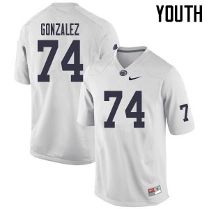 Youth PSU #74 Steven Gonzalez White Official Jersey 158294-540