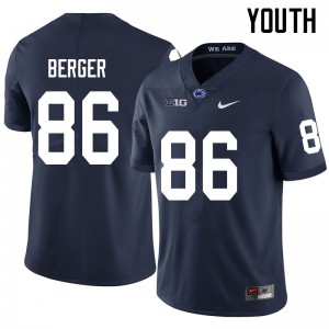 Youth Penn State Nittany Lions #86 Alec Berger Navy Stitched Jersey 106195-362