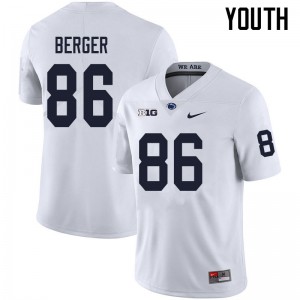 Youth Penn State Nittany Lions #86 Alec Berger White NCAA Jerseys 906396-225