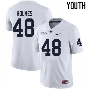 Youth Penn State #48 C.J. Holmes White University Jerseys 157373-512