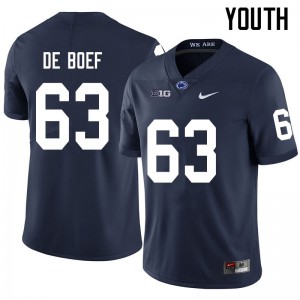 Youth Penn State Nittany Lions #63 Collin De Boef Navy Stitched Jersey 232112-927